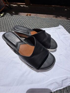 Franco Sarto Chazz Slide Sandal | Black Leather | Size 5.5